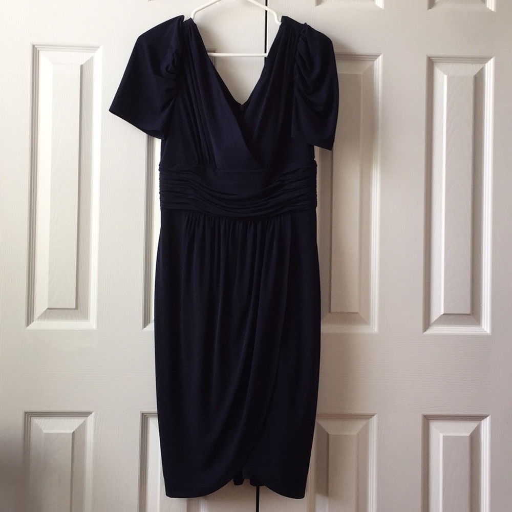 Laundry by Shelli Segal navy ruched dress